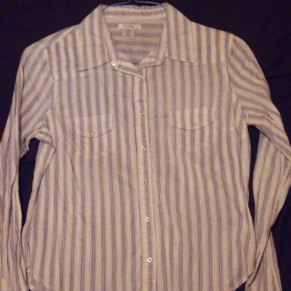 Flowers Long Sleeve Striped Shirt